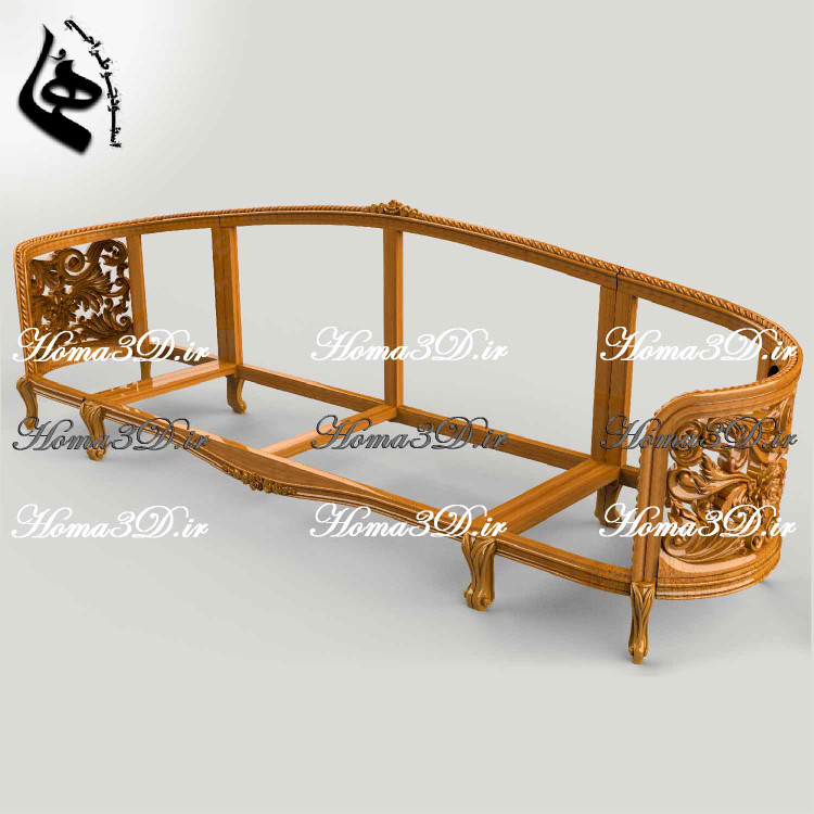 طراحی سهبعدی کاناپه منبتی کینگسایز ایتالیایی برای سیانسی و برش لیزری، با فرمت STL و DXF. قابل دانلود فوری از برند استودیو طراحی هما.