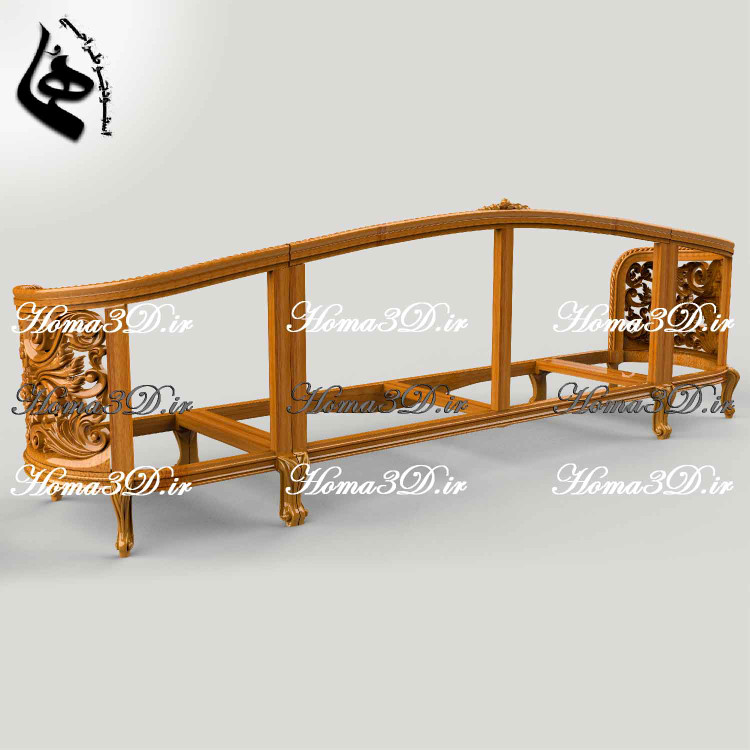 طراحی سهبعدی کاناپه منبتی کینگسایز ایتالیایی برای سیانسی و برش لیزری، با فرمت STL و DXF. قابل دانلود فوری از برند استودیو طراحی هما.