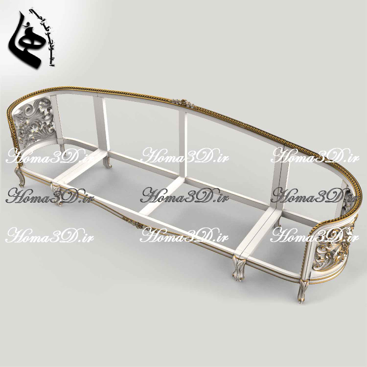 طراحی سهبعدی کاناپه منبتی کینگسایز ایتالیایی برای سیانسی و برش لیزری، با فرمت STL و DXF. قابل دانلود فوری از برند استودیو طراحی هما.