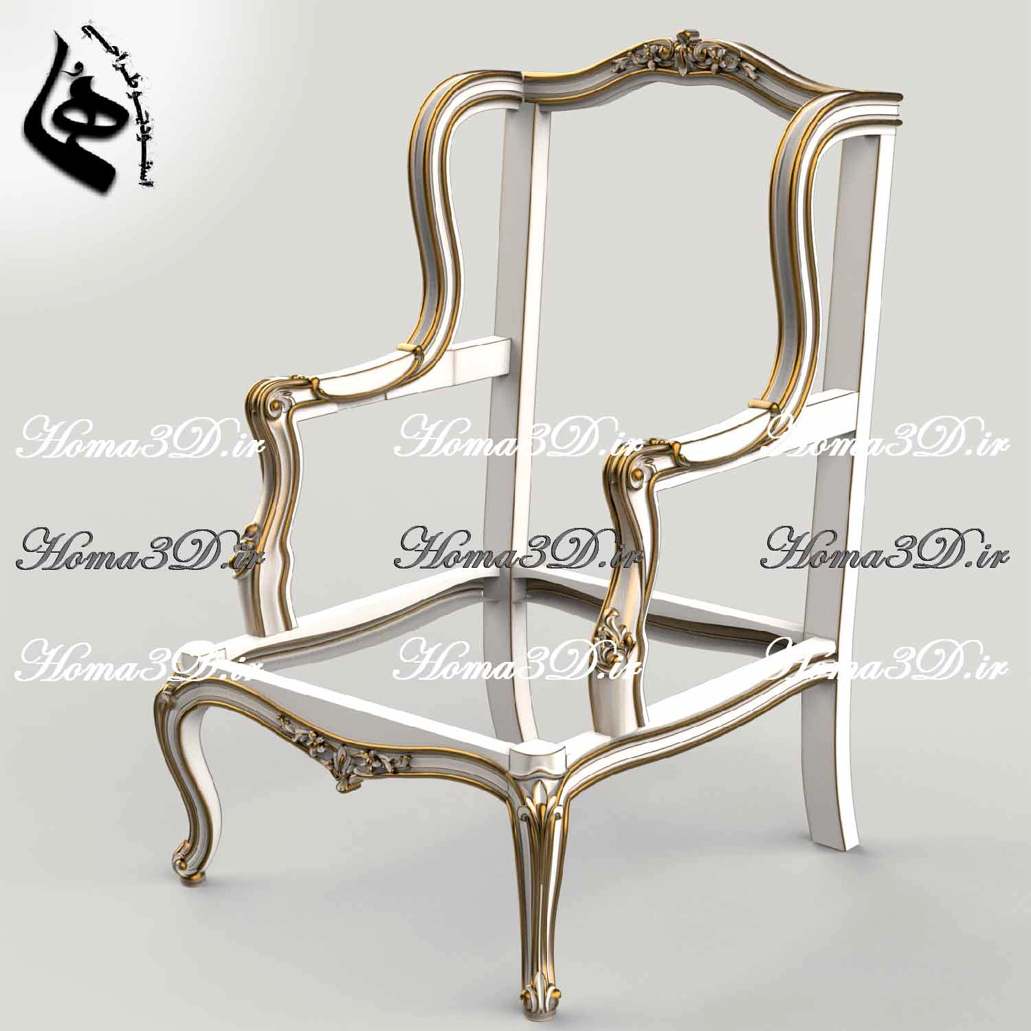 ست کامل مدل سه‌بعدی مبلمان فرانسوی گلریز، مناسب تولید لوکس با طراحی کم‌چوب، شامل مبل، صندلی و میزها؛ قابل اجرا با CNC و فرمت STL.