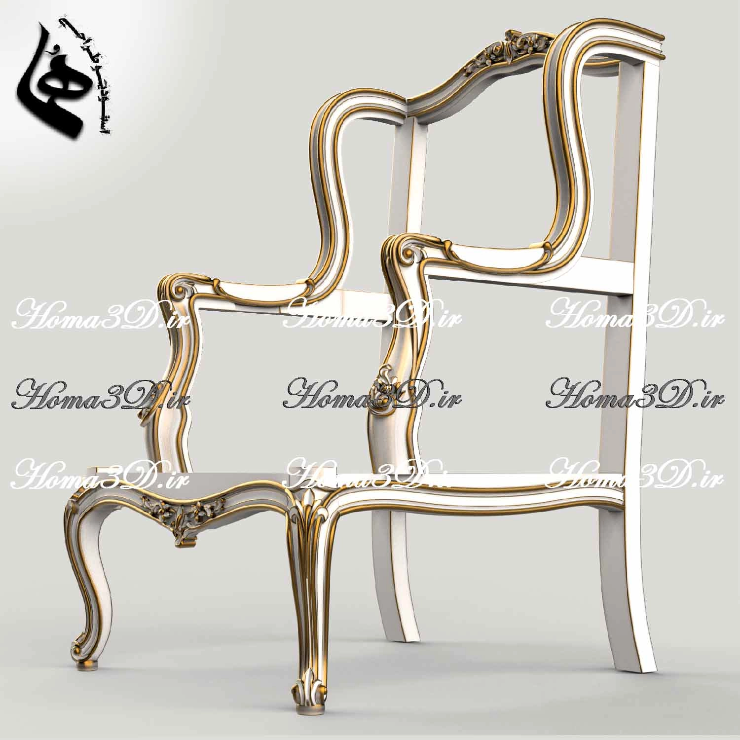 مدل سه‌بعدی مبل کوئین با طراحی دقیق و منبت مدرن، قابل اجرا با CNC، مناسب تولید مبل ظریف کلاسیک با فرمت STL و ابعاد استاندارد.