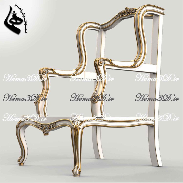 مدل سهبعدی مبل کوئین با طراحی دقیق و منبت مدرن، قابل اجرا با CNC، مناسب تولید مبل ظریف کلاسیک با فرمت STL و ابعاد استاندارد.