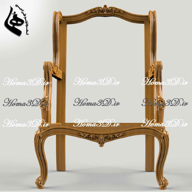 مدل سهبعدی مبل کوئین با طراحی دقیق و منبت مدرن، قابل اجرا با CNC، مناسب تولید مبل ظریف کلاسیک با فرمت STL و ابعاد استاندارد.