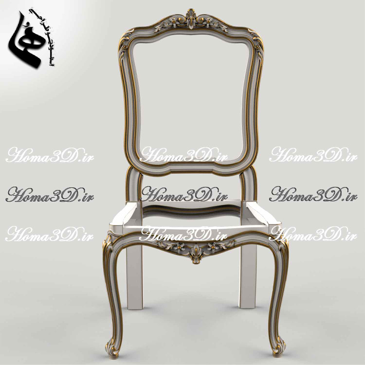 مدل سهبعدی صندلی کلاسیک با طراحی منبت، خروجی STL و فایلهای برش، مناسب تولید با چوب و CNC تخت و روتاری در ابعاد دقیق و مهندسیشده.