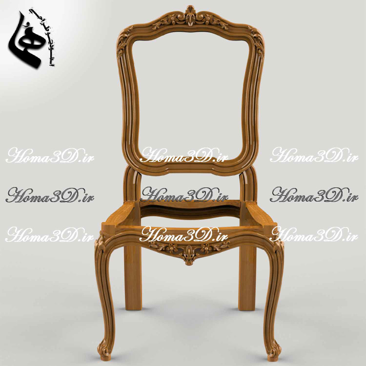 مدل سهبعدی صندلی کلاسیک با طراحی منبت، خروجی STL و فایلهای برش، مناسب تولید با چوب و CNC تخت و روتاری در ابعاد دقیق و مهندسیشده.