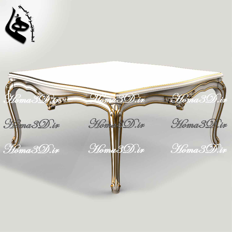 میز جلو مبلی منبتی چوبی مخصوص تولید با CNC، فایل سهبعدی STL، قالب EPS، DXF، مناسب برای تولید سریع، دقیق و پرفروش در homa3d.ir
