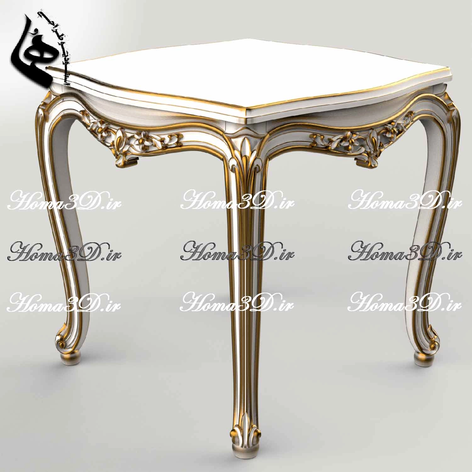 میزعسلی ۴ تراش مکعبی منبتی مناسب تولید با CNC، فایل STL و قالب‌های EPS، DXF برای برش چوب، آماده‌سازی سریع با سود بالا، ویژه‌ی کارگاه‌های حرفه‌ای.