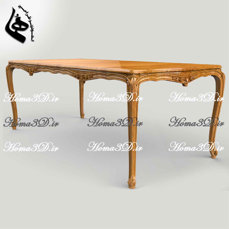 میزناهارخوری منبتی چوبی مکعبی مخصوص تولید با CNC، طراحی حرفهای، قالب آماده و سودآور برای تولیدکنندگان مبلمان کلاسیک و صادراتی.