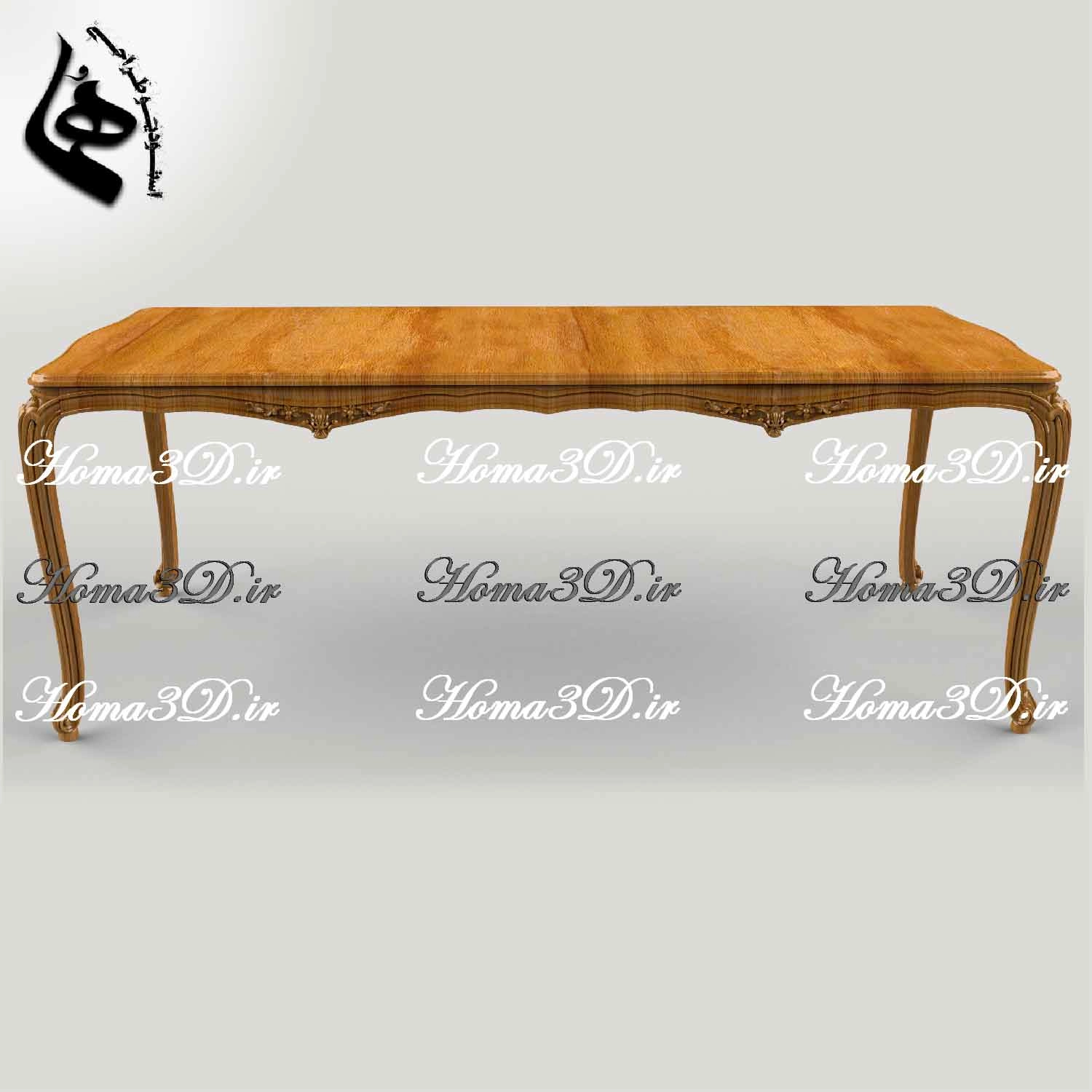 میزناهارخوری منبتی چوبی مکعبی مخصوص تولید با CNC، طراحی حرفه‌ای، قالب آماده و سودآور برای تولیدکنندگان مبلمان کلاسیک و صادراتی.