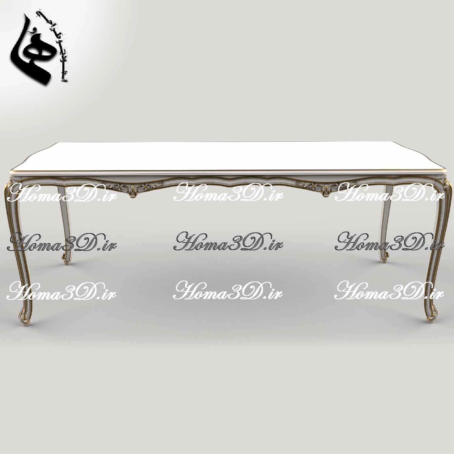 میزناهارخوری منبتی چوبی مکعبی مخصوص تولید با CNC، طراحی حرفه‌ای، قالب آماده و سودآور برای تولیدکنندگان مبلمان کلاسیک و صادراتی.