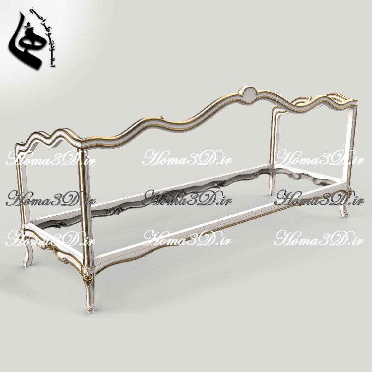 مدل سهبعدی کاناپه کمچوب فرانسوی، فایل آماده تولید با CNC، همراه قالب برش و طراحی مهندسیشده برای تولیدکنندگان مبلمان صادراتی و لاکچری.