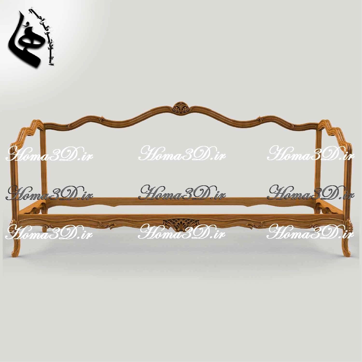 مدل سه‌بعدی کاناپه کم‌چوب فرانسوی، فایل آماده تولید با CNC، همراه قالب برش و طراحی مهندسی‌شده برای تولیدکنندگان مبلمان صادراتی و لاکچری.