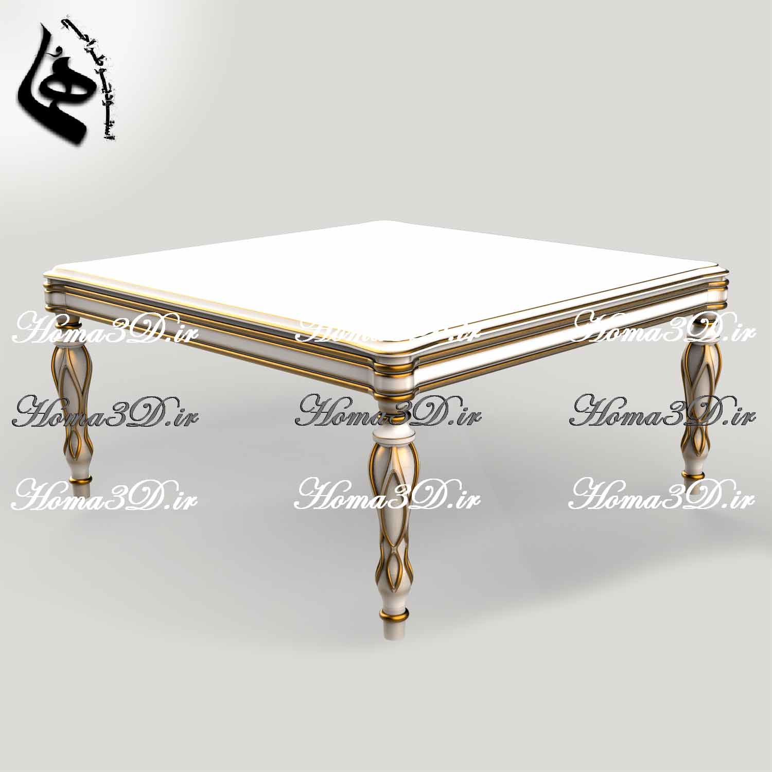 طراحی سه‌بعدی میز جلو مبلی ابزارخورده با قالب‌کشی دقیق، آماده اجرا با CNC، قابل دانلود از استودیو طراحی هما، ویژه‌ی تولیدکنندگان حرفه‌ای مبلمان.
