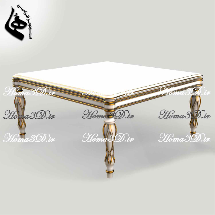 طراحی سهبعدی میز جلو مبلی ابزارخورده با قالبکشی دقیق، آماده اجرا با CNC، قابل دانلود از استودیو طراحی هما، ویژهی تولیدکنندگان حرفهای مبلمان.