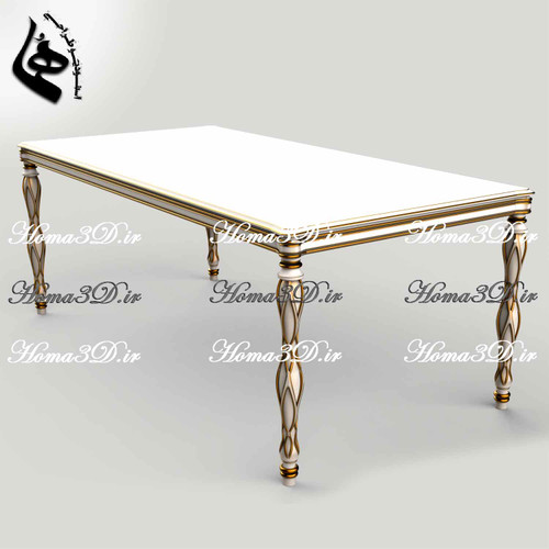 طراحی سهبعدی میز ناهارخوری ابزارخورده | قابل اجرا با CNC | مخصوص تولیدکنندگان حرفهای مبلمان