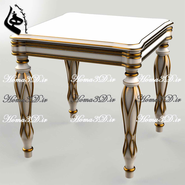 میز عسلی چوبی منبتی | طراحی سهبعدی حرفهای برای تکمیل فولست مبلمان