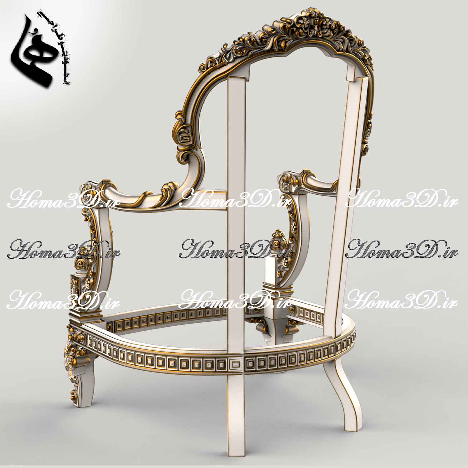 فایل سه‌بعدی مبلمان لوکس قابل اجرا با CNC، طراحی شده با فرمت STL برای تولید نجاری حرفه‌ای، همراه با قالب برش لیزری و دانلود سریع.
