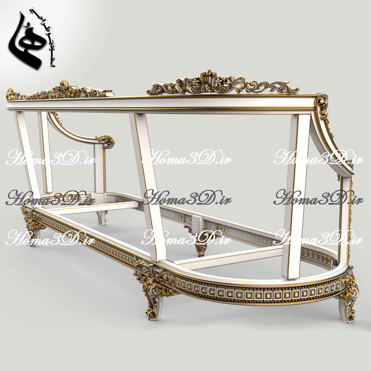 فایل سهبعدی مبلمان لوکس قابل اجرا با CNC، طراحی شده با فرمت STL برای تولید نجاری حرفهای، همراه با قالب برش لیزری و دانلود سریع.