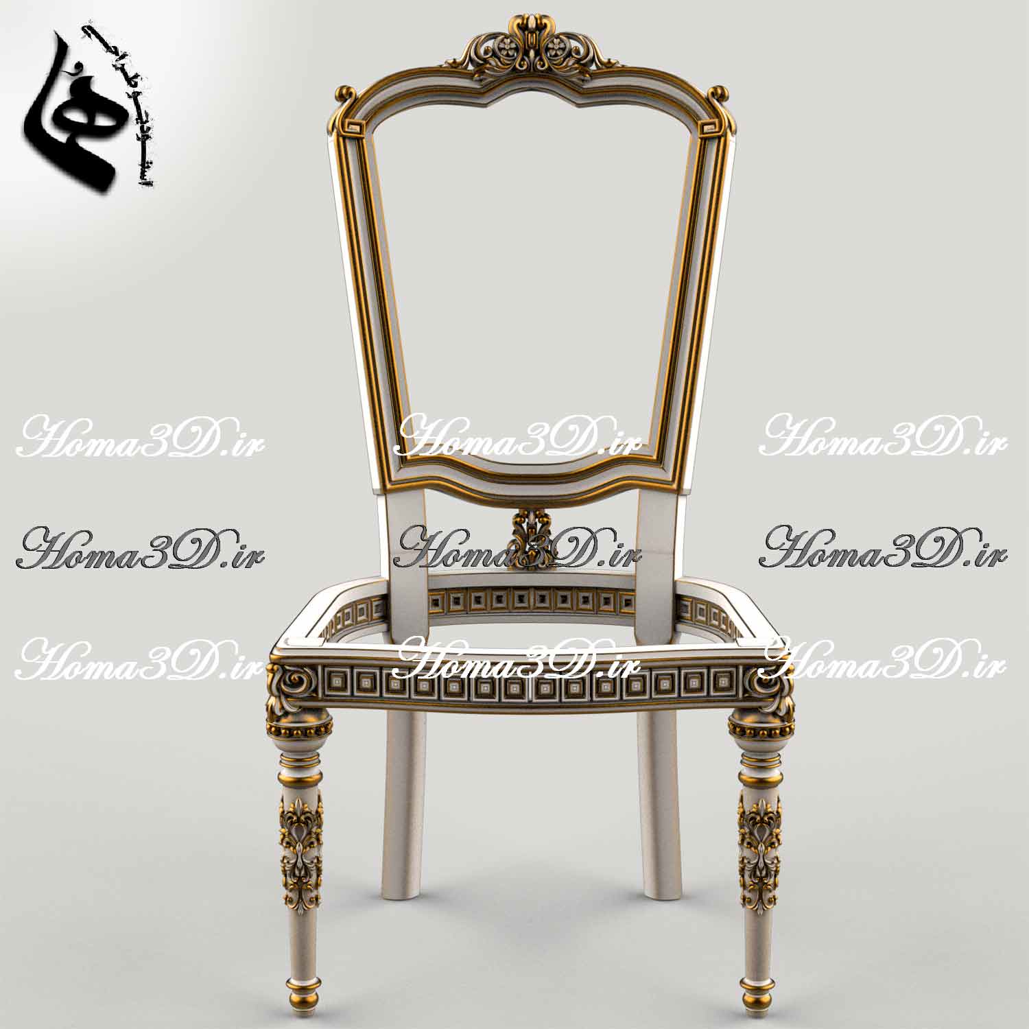 فایل سه‌بعدی صندلی ژورنالی چوبی مناسب CNC، طراحی‌شده با نرم‌افزارهای حرفه‌ای، قابل دانلود فوری برای نجاران و تولیدکنندگان مبلمان کلاسیک.