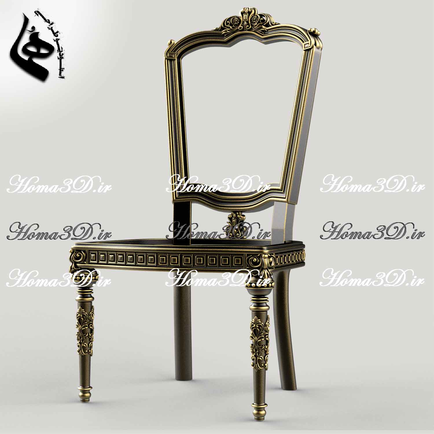 فایل سه‌بعدی صندلی ژورنالی چوبی مناسب CNC، طراحی‌شده با نرم‌افزارهای حرفه‌ای، قابل دانلود فوری برای نجاران و تولیدکنندگان مبلمان کلاسیک.