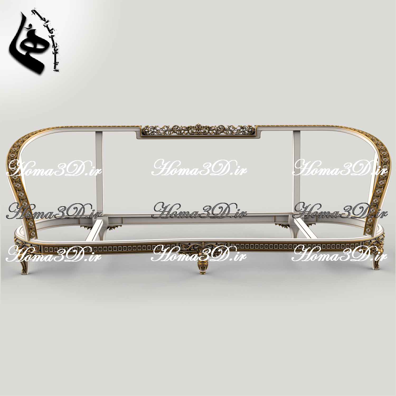 فایل سه‌بعدی کاناپه گرد با طراحی خاص و قالب جدید، مناسب تولید نجاری با CNC تخت و روتاری، قابل دانلود فوری از استودیو طراحی هما.