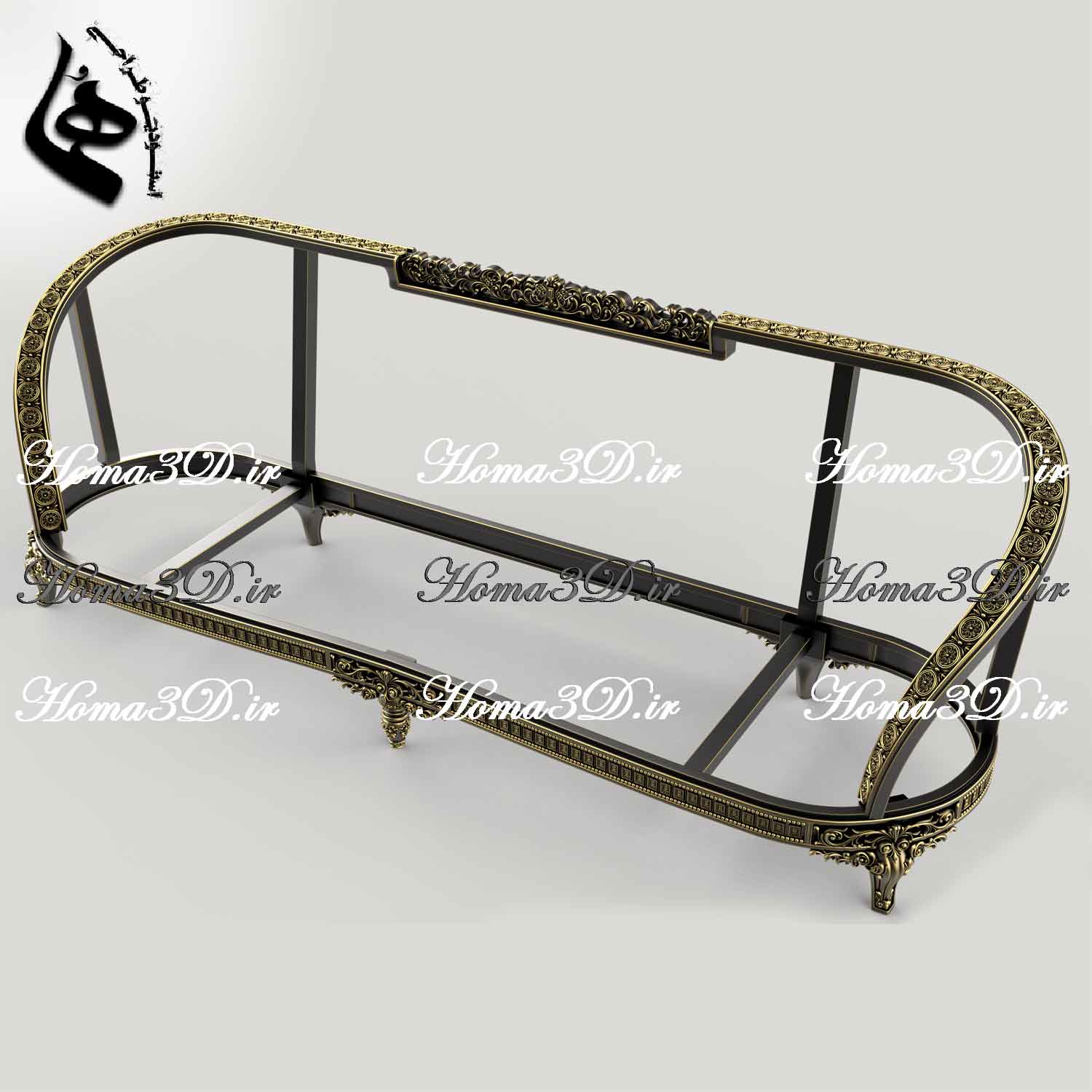 فایل سه‌بعدی کاناپه گرد با طراحی خاص و قالب جدید، مناسب تولید نجاری با CNC تخت و روتاری، قابل دانلود فوری از استودیو طراحی هما.