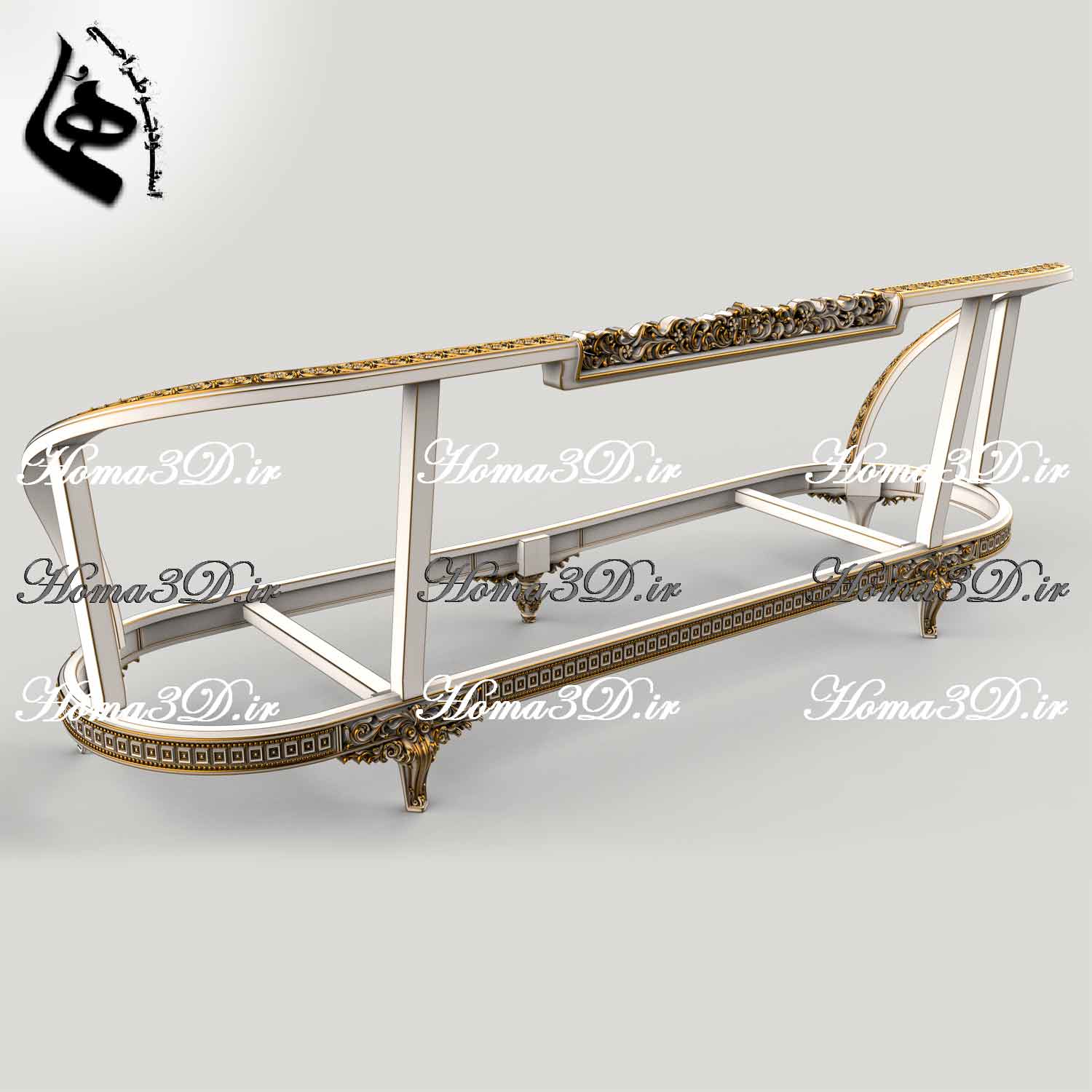 فایل سه‌بعدی کاناپه گرد با طراحی خاص و قالب جدید، مناسب تولید نجاری با CNC تخت و روتاری، قابل دانلود فوری از استودیو طراحی هما.