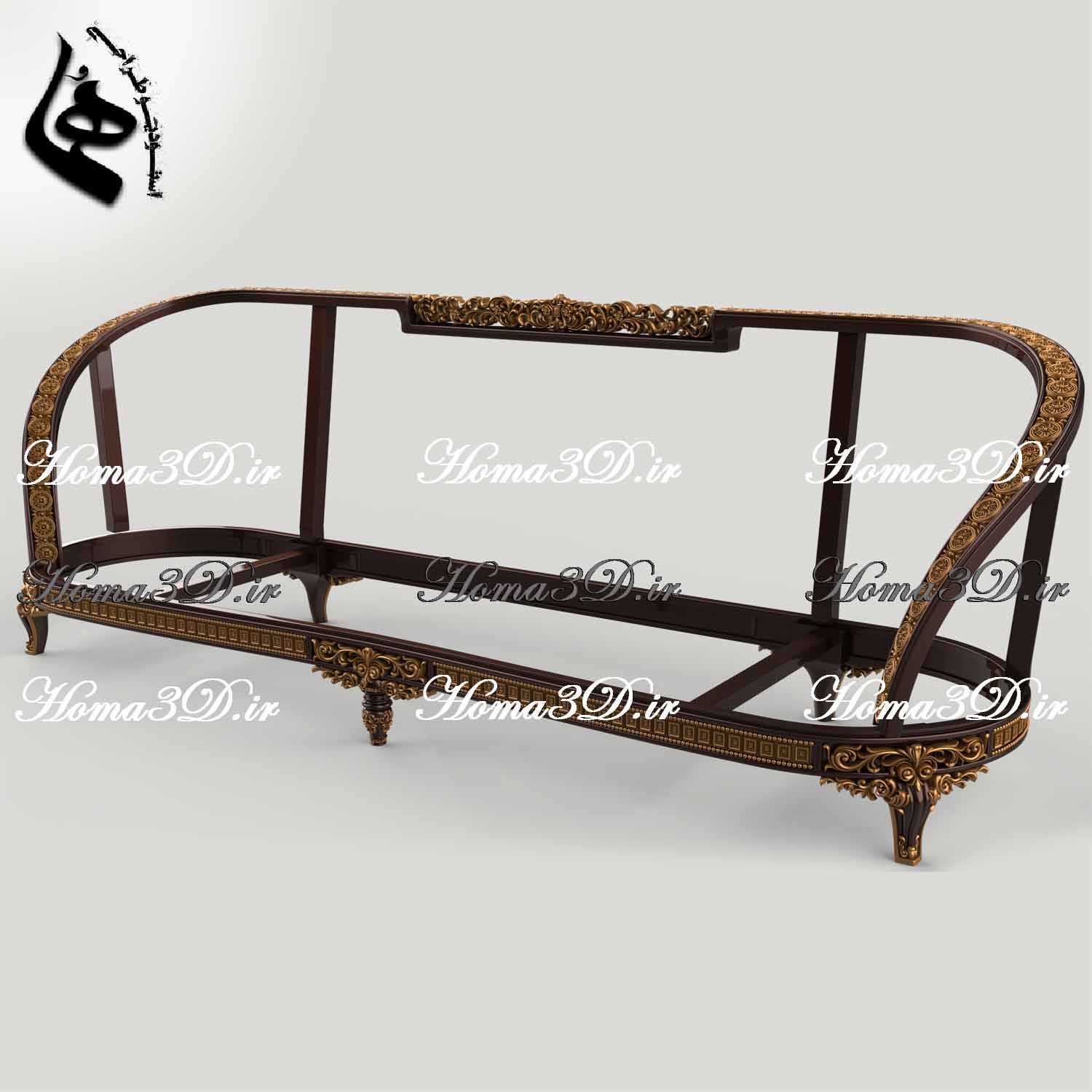 فایل سه‌بعدی کاناپه گرد با طراحی خاص و قالب جدید، مناسب تولید نجاری با CNC تخت و روتاری، قابل دانلود فوری از استودیو طراحی هما.