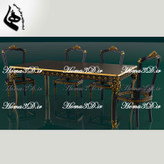 میز غذاخوری منبتی لوکس با طراحی دورتادور ریز و دقیق، فایل STL قابل اجرا با CNC، مناسب نجاری حرفهای و طراحی منبت با نرمافزارهای پیشرفته.