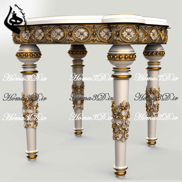 میز عسلی منبتی کلاسیک با فایل STL قابل اجرا در CNC روتاری و تخت، مناسب تولید مبلمان لوکس با طراحی بینقص و آماده دانلود فوری از هما تریدی.