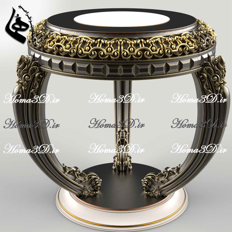 طراحی سهبعدی میز عسلی تمام منبت برای تولید با سیانسی چوب بدون ایراد