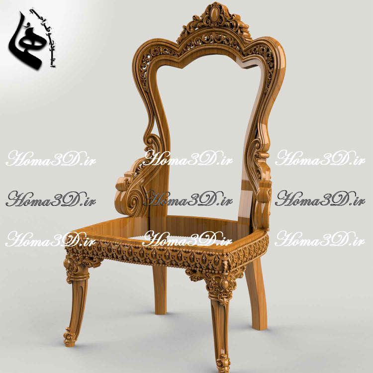 مدل3بعدی صندلی تاتلیس- مدل۳بعدی صندلی تمام منبت ژورنالی ترکیهای تاتلیس