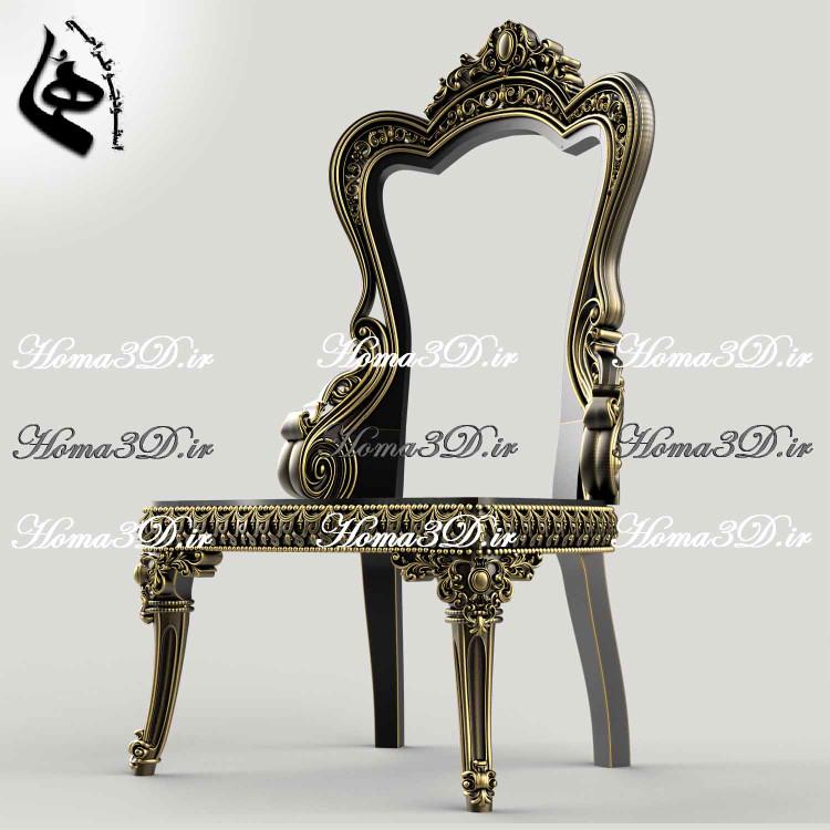 مدل3بعدی صندلی تاتلیس- مدل۳بعدی صندلی تمام منبت ژورنالی ترکیهای تاتلیس