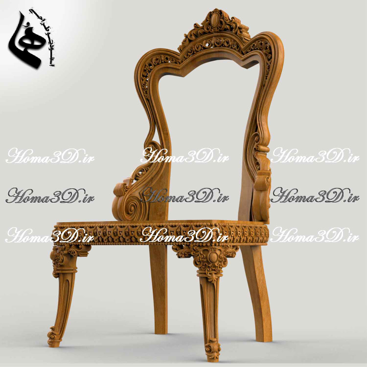 مدل3بعدی صندلی تاتلیس- مدل۳بعدی صندلی تمام منبت ژورنالی ترکیهای تاتلیس