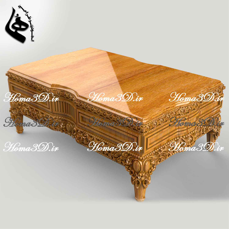 میزجلومبلی باکسی تاتلیس طراحی ۳بعدی مدل میزجلومبلی باکسی تاتلیس منبت اصلی
