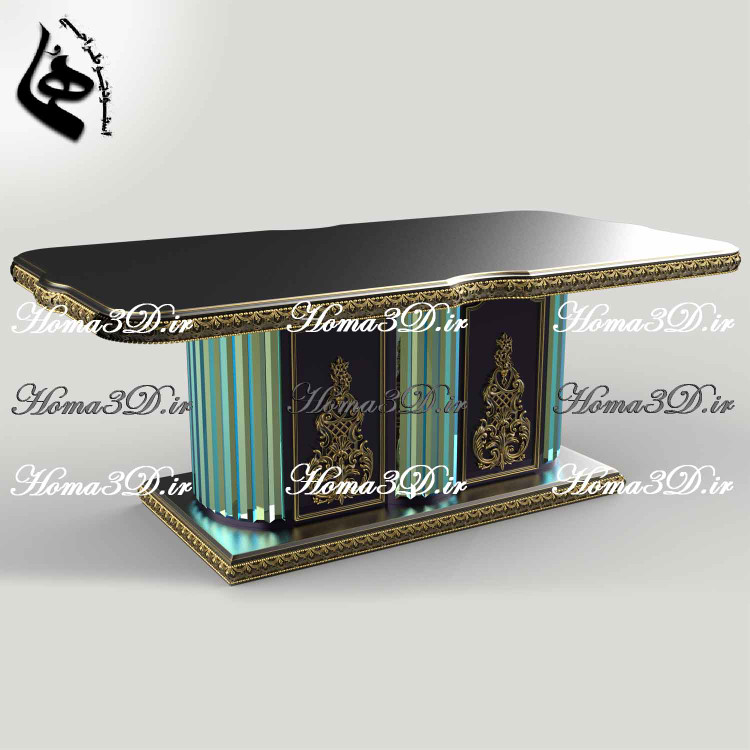 طراحی ۳بعدی مدل میزناهارخوری و غذاخوری باکسی تاتلیس منبت اصلی