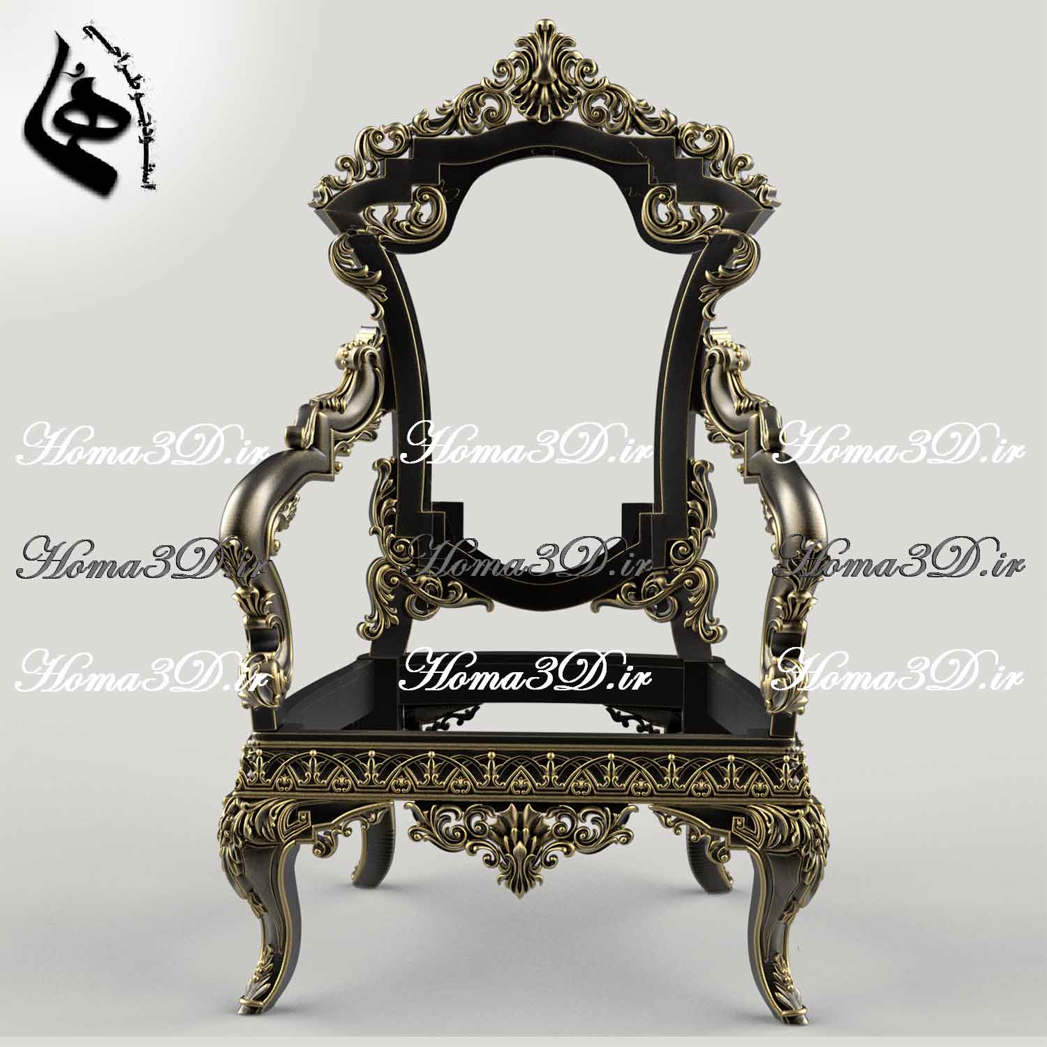 طراحی3بعدی مبل چوبی- آبجکت‌های سه‌بعدی مبلمان – دانلود مدل سه‌بعدی منبتی در استودیو هما