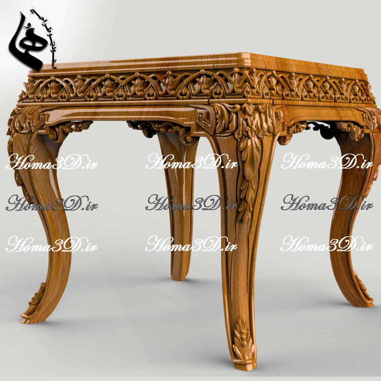 میزعسلی منبتی سلطنتی میز عسلی جهت پذیرایی جلوی مبلمان استیل و چوبی منبتدار | خرید فایل سه