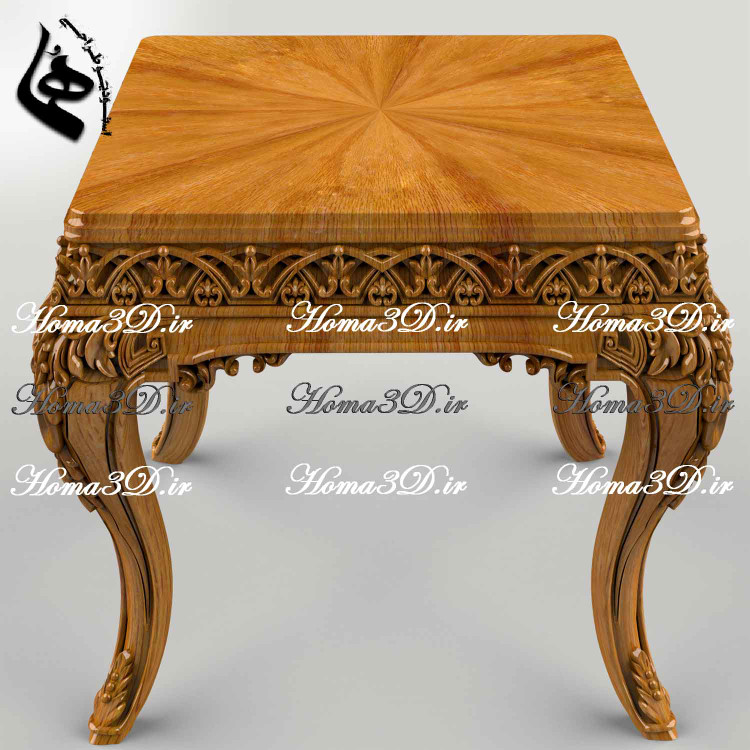 میزعسلی منبتی سلطنتی میز عسلی جهت پذیرایی جلوی مبلمان استیل و چوبی منبتدار | خرید فایل سه