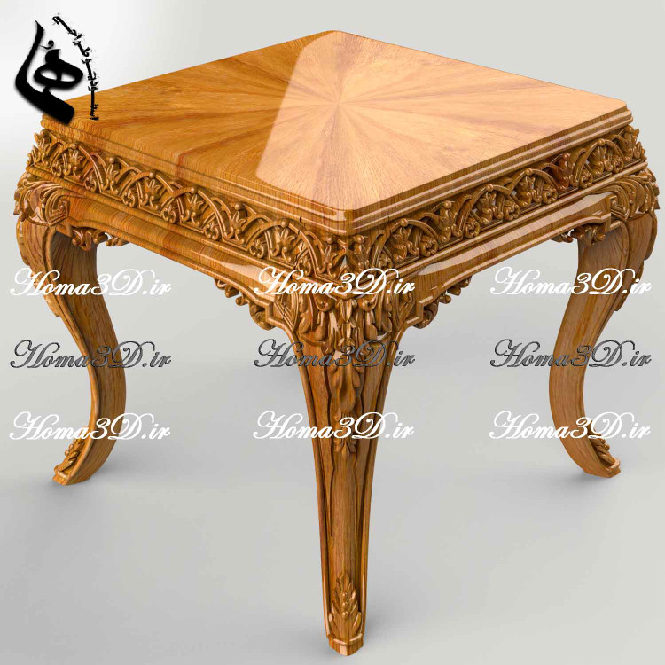 میزعسلی منبتی سلطنتی میز عسلی جهت پذیرایی جلوی مبلمان استیل و چوبی منبتدار | خرید فایل سه