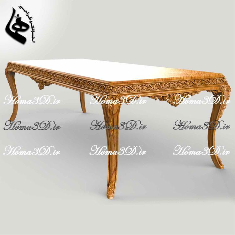 میز ناهارخوری و غذاخوری تمام منبت مستطیلی – ویژه فضاهای مسکونی لوکس