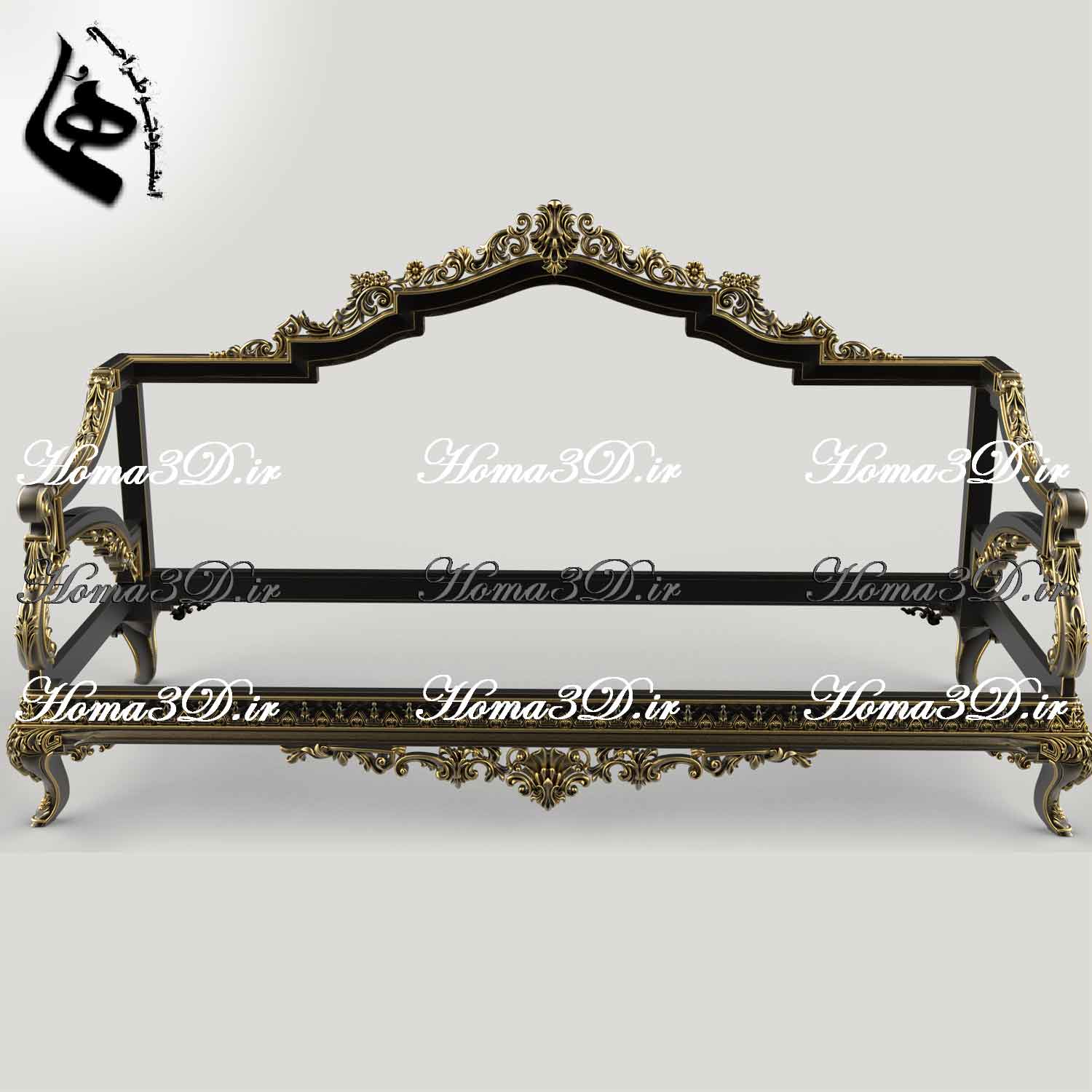 کاناپه چوبی منبتی | طراحی ژورنالی به‌روز ویژه تولید با CNC | خرید فایل سه‌بعدی STL
