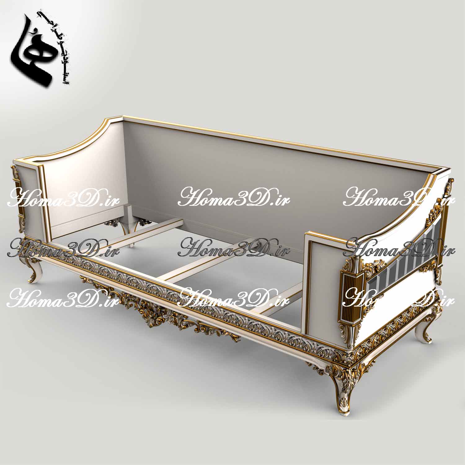 کاناپه چستر منبتی چستر و کاناپه باکسی منبت‌دار دو‌رو – طرح جدید ژورنالی | خرید فایل STL