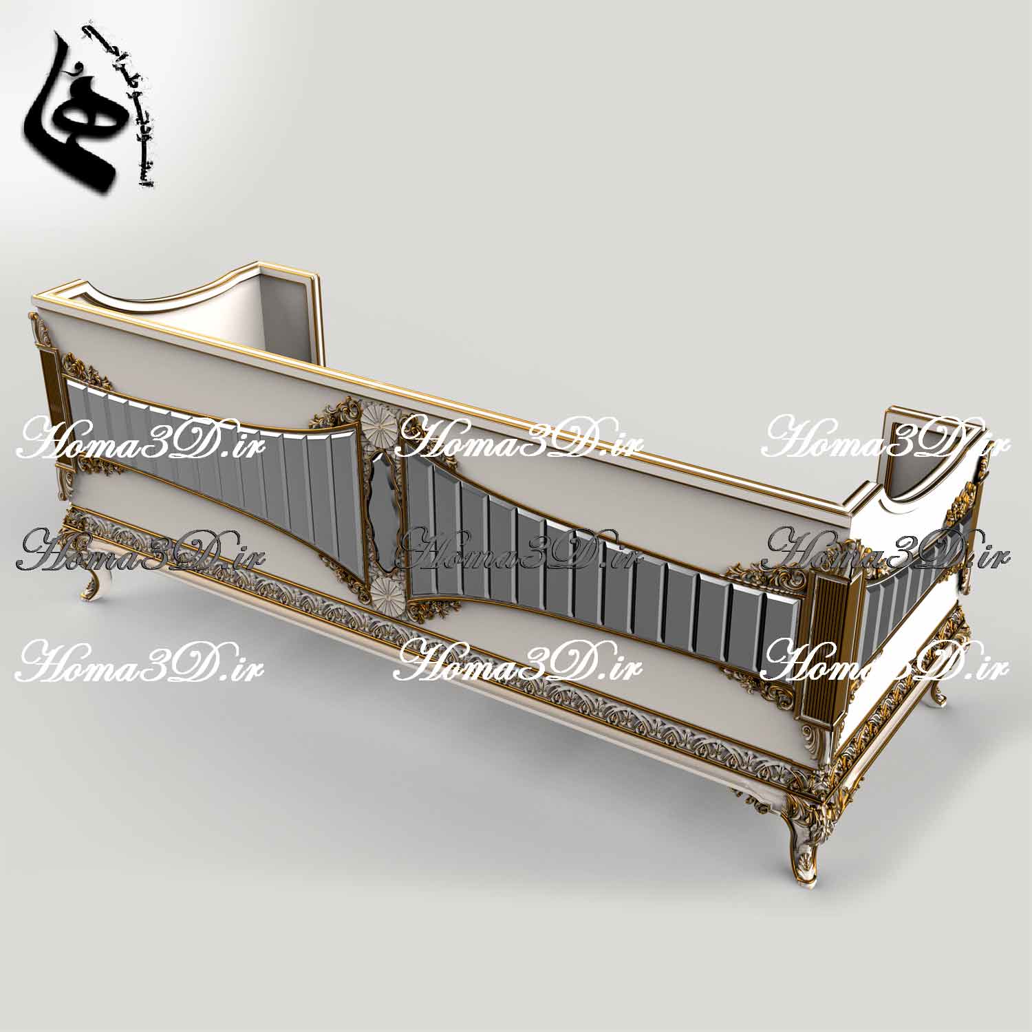 کاناپه چستر منبتی چستر و کاناپه باکسی منبت‌دار دو‌رو – طرح جدید ژورنالی | خرید فایل STL