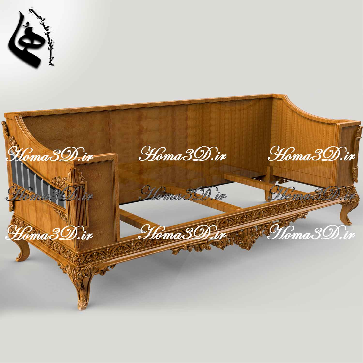 کاناپه چستر منبتی چستر و کاناپه باکسی منبت‌دار دو‌رو – طرح جدید ژورنالی | خرید فایل STL