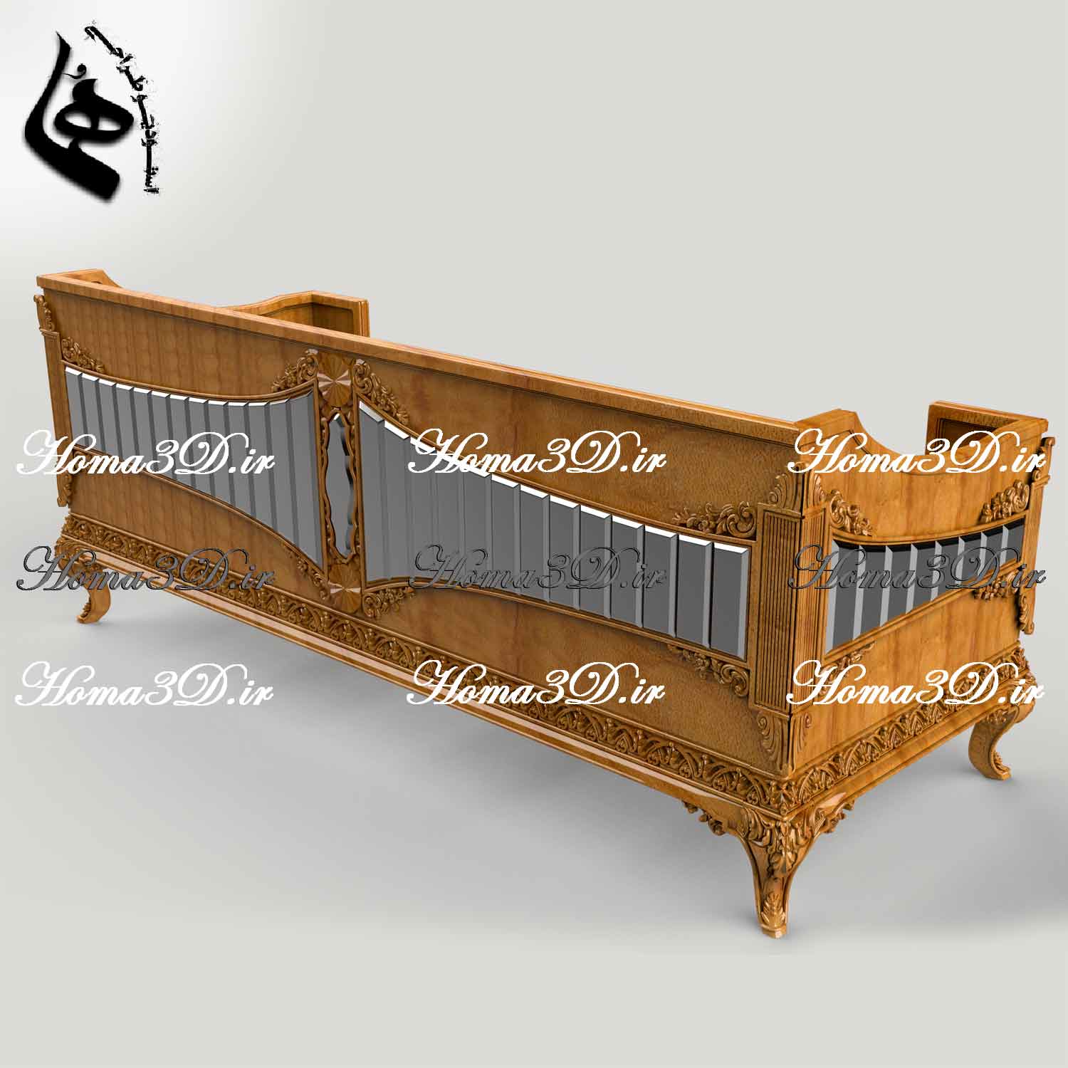 کاناپه چستر منبتی چستر و کاناپه باکسی منبت‌دار دو‌رو – طرح جدید ژورنالی | خرید فایل STL
