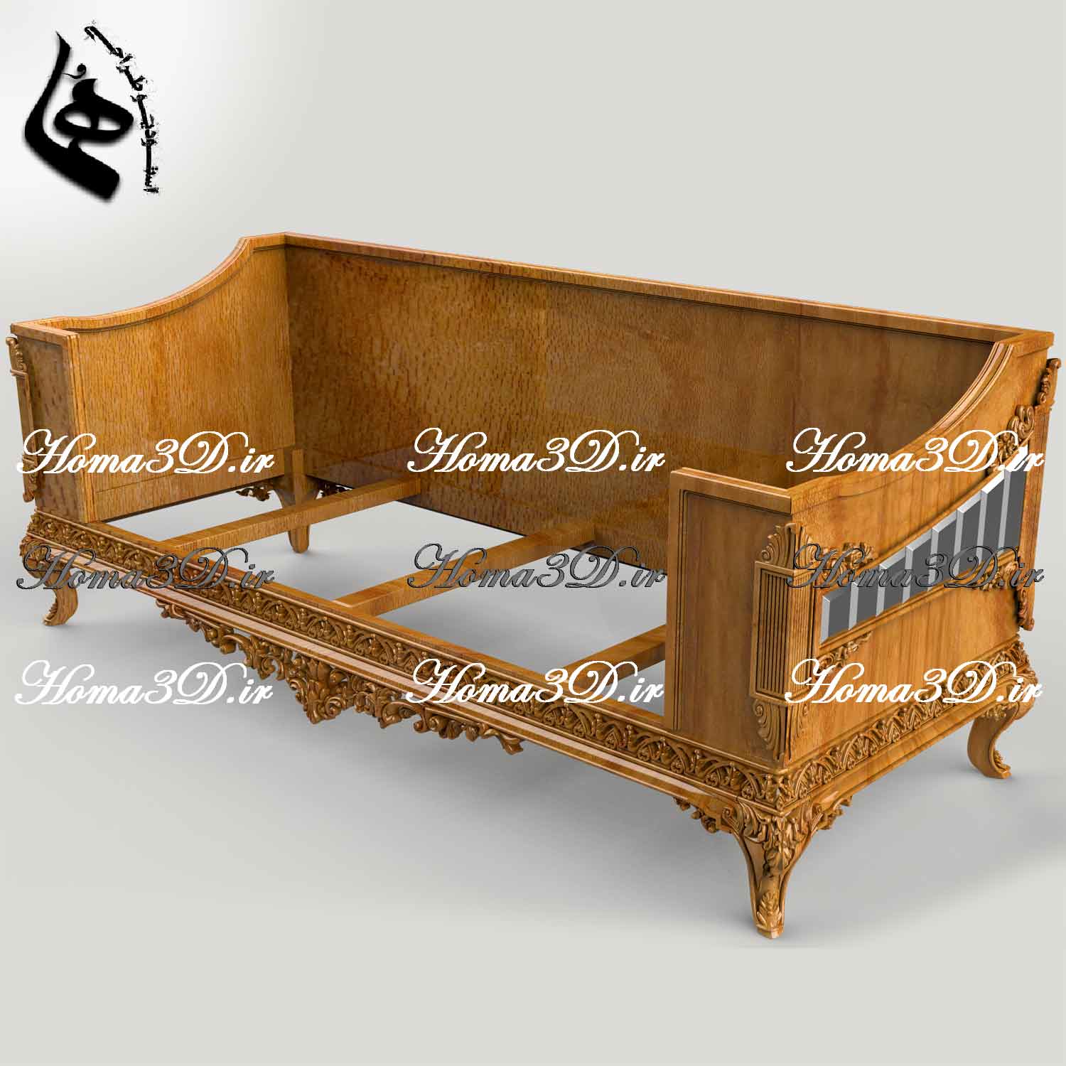 کاناپه چستر منبتی چستر و کاناپه باکسی منبت‌دار دو‌رو – طرح جدید ژورنالی | خرید فایل STL