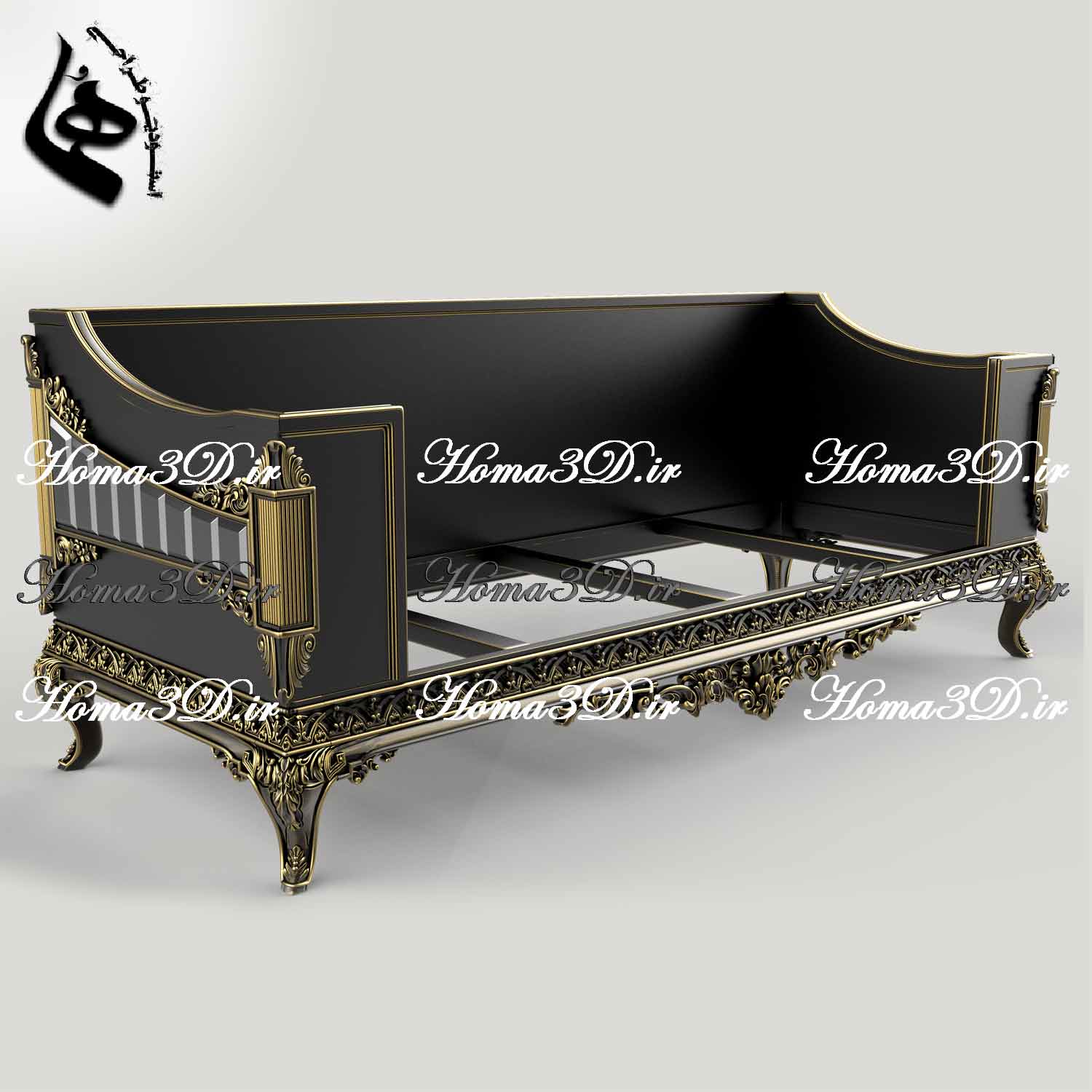 کاناپه چستر منبتی چستر و کاناپه باکسی منبت‌دار دو‌رو – طرح جدید ژورنالی | خرید فایل STL