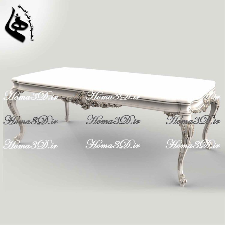 مدل سهبعدی میز ناهارخوری ژورنالی ترکیه طراحی ۳بعدی برای تولید مبلمان – منبتکاری سنتی و CNC تخت و روتاری