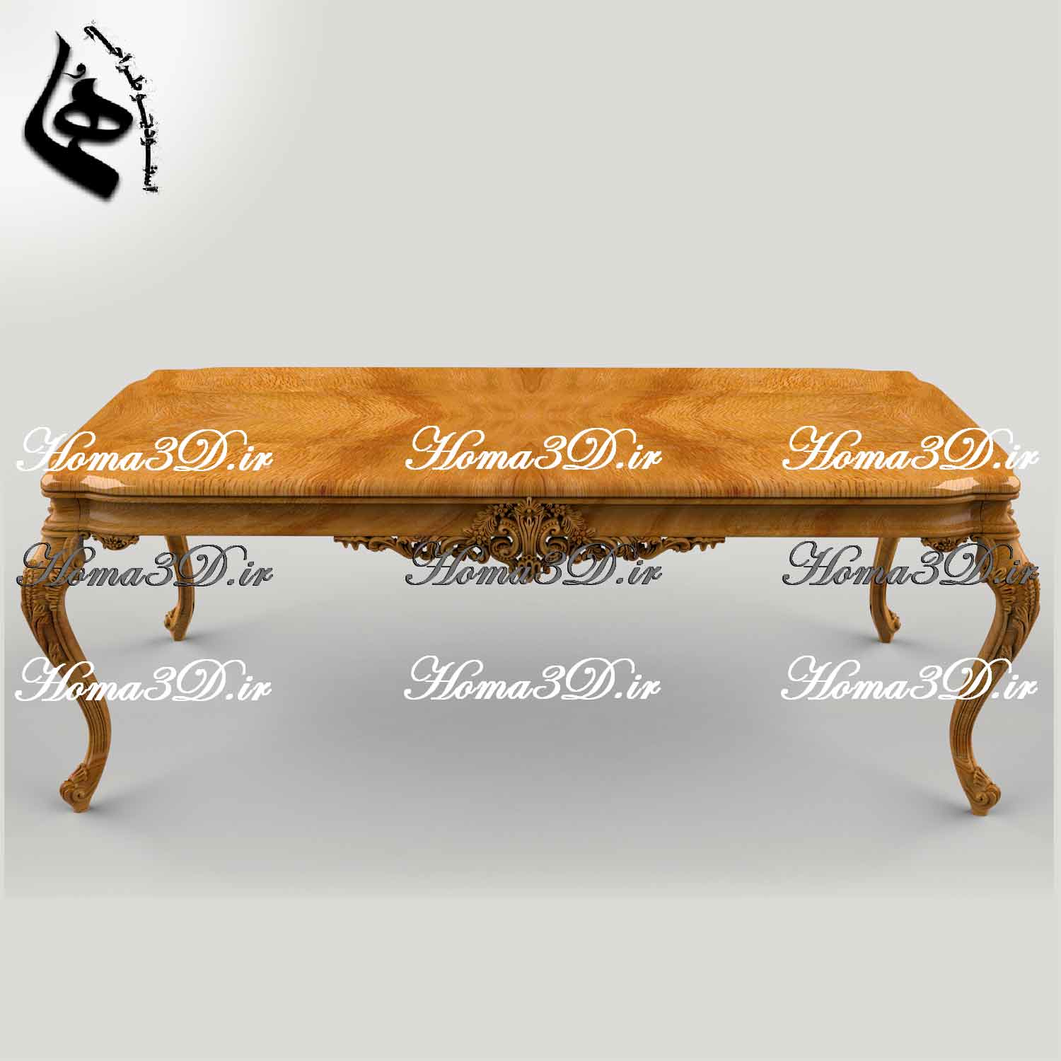 مدل سه‌بعدی میز ناهارخوری ژورنالی ترکیه طراحی ۳بعدی برای تولید مبلمان – منبت‌کاری سنتی و CNC تخت و روتاری